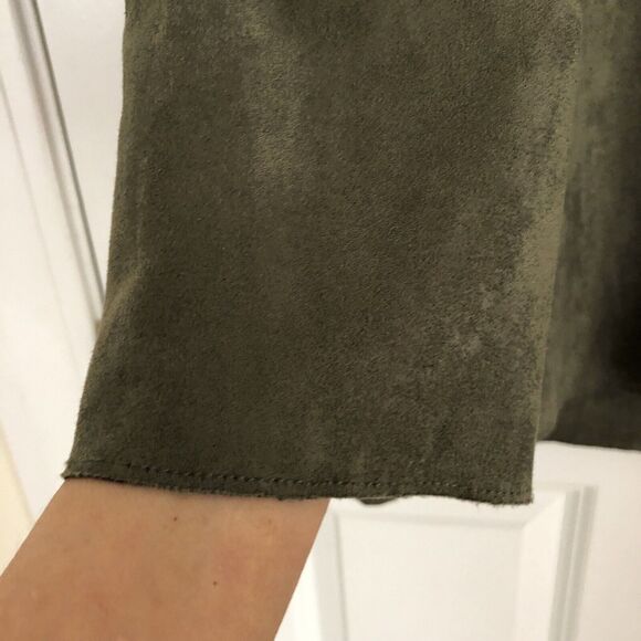 ALFRED DUNNER SIZE XL FAUX SUEDE CAR COAT 2 BUTTON FRONT 2 POCKETS COLLARED NECK - Picture 8 of 9